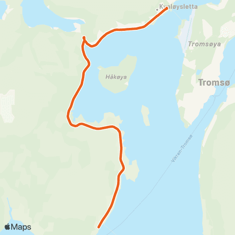 Svipper Håkøya - Kvaløysletta terminal map