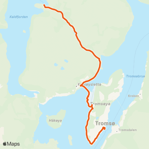 Svipper Tromsø-Skulsfjord-Vengsøy map