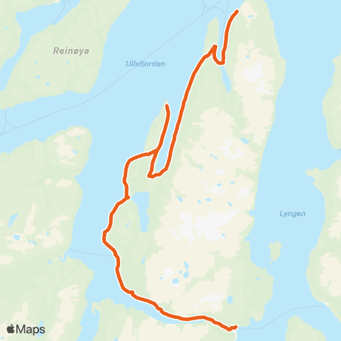 Svipper Lyngseidet-Lenangen-Russelv map