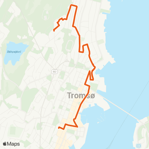 Svipper Servicerute map