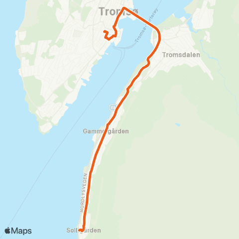 Svipper Servicerute map