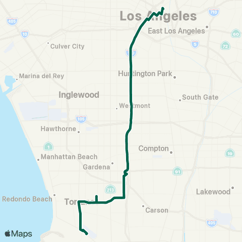 Torrance Transit Torrance - Downtown L.A map