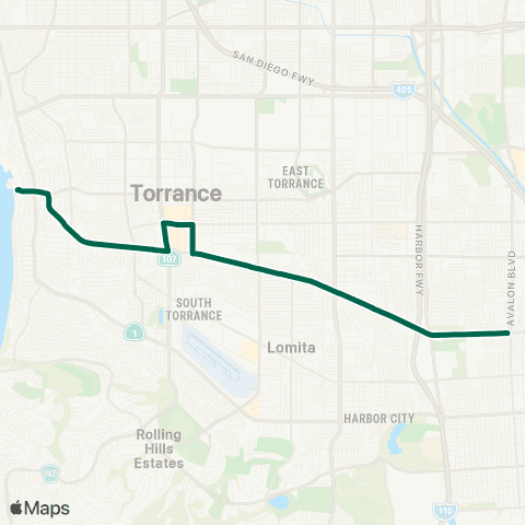 Torrance Transit Redondo Beach - Carson map