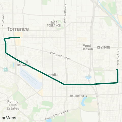 Torrance Transit Torrance - Wilmington map