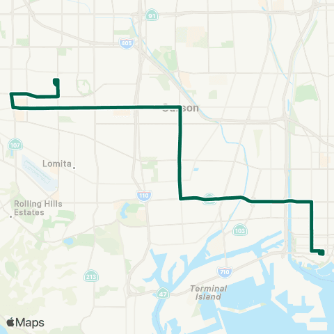 Torrance Transit Mary K.Giordano RTC - Long Beach map
