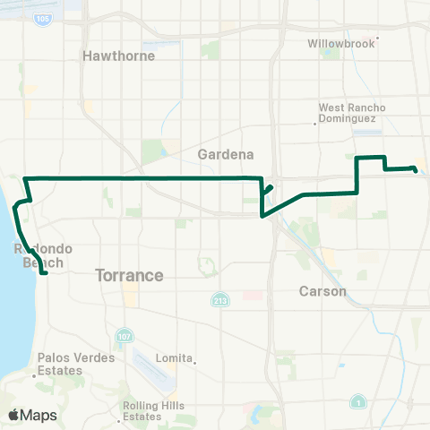 Torrance Transit Redondo Beach - Artesia Station map