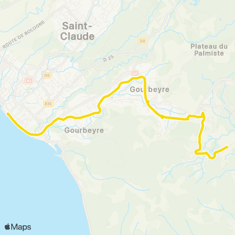 Trans Sud Champfleury - Basse-Terre map