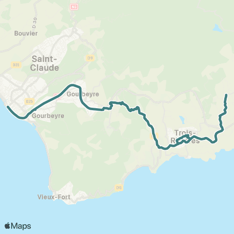 Trans Sud Trois Rivières - Basse-Terre map