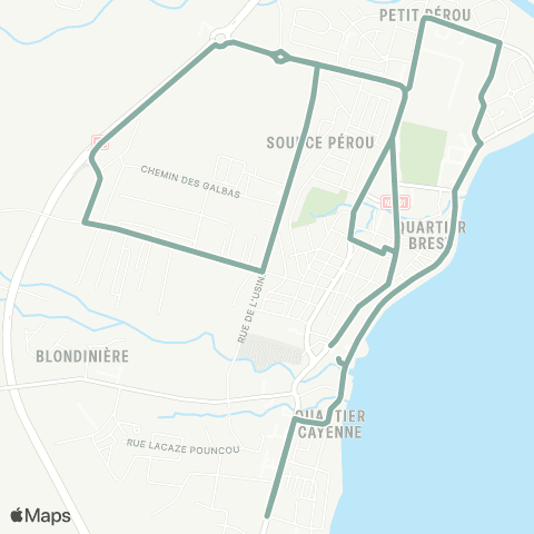 Trans Sud Capesterre Navette Bourg map