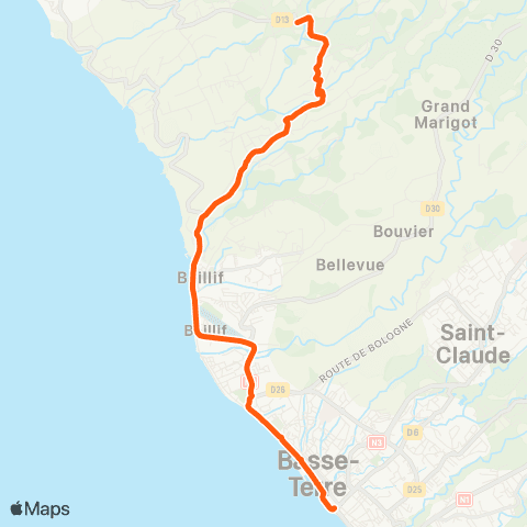 Trans Sud Karata - Basse-Terre map