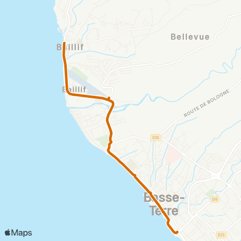 Trans Sud Baillif - Basse-Terre map