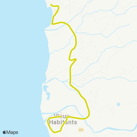 Trans Sud Bourg Église - Anse à la Barque map