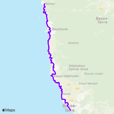 Trans Sud Pont Colas - Basse-Terre map