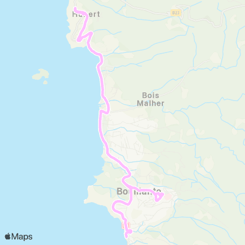 Trans Sud Bouillante Haut Malendure map