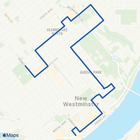 TransLink Uptown / New Westminster Station map