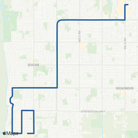 TransLink Richmond Brighouse Station / Steveston map