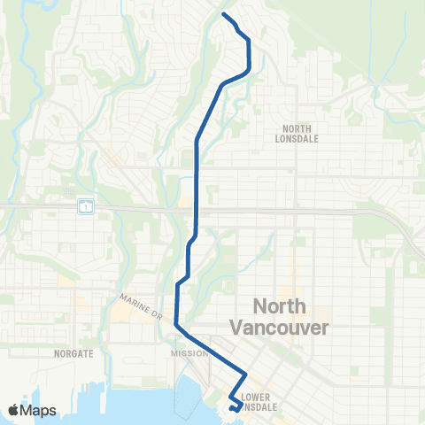 TransLink Lonsdale Quay / Delbrook map