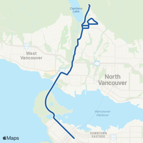 TransLink Grouse Mountain / Downtown map