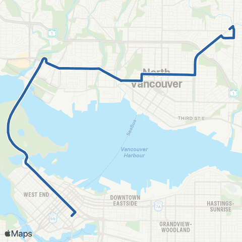 TransLink Lynn Valley / Downtown map