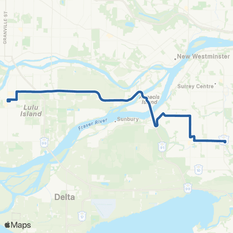 TransLink Newton Exchange / Brighouse Station map
