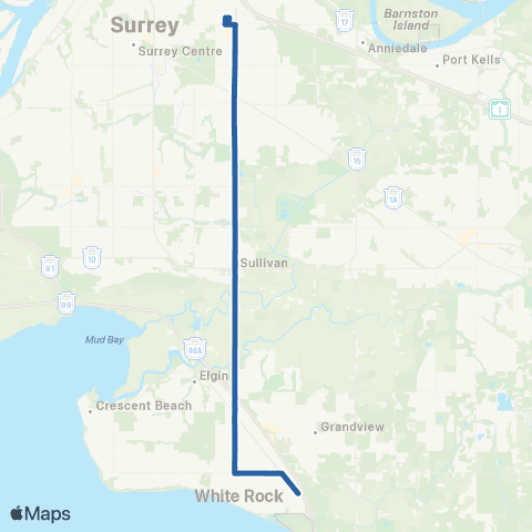 TransLink White Rock / White Rock S / Guildford map