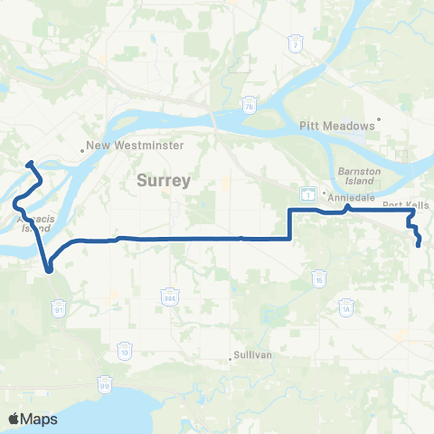 TransLink 22nd St Station / Carvolth Exchange map