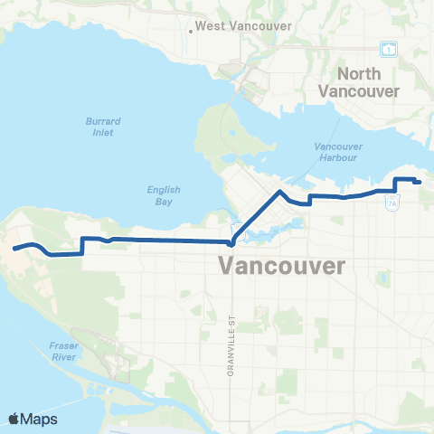 TransLink Powell / Downtown / UBC map