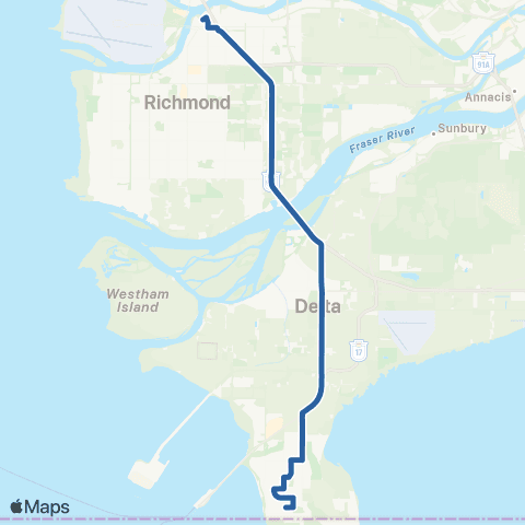 TransLink Tsawwassen Heights / Bridgeport map