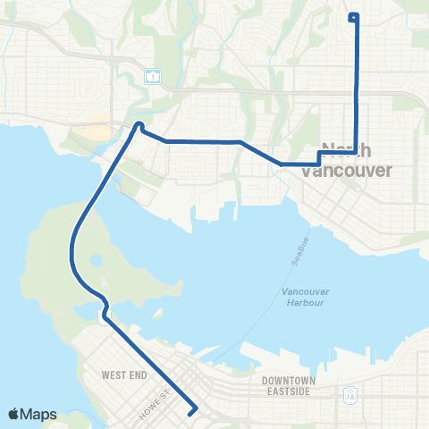 TransLink Upper Lonsdale / Downtown map