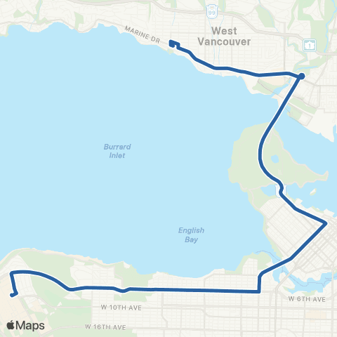 TransLink UBC / Downtown map