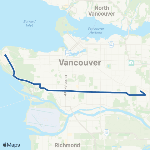 TransLink Metrotown Station / Dunbar Loop / UBC map