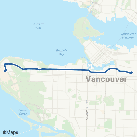 TransLink UBC / VCC-Clark Station map