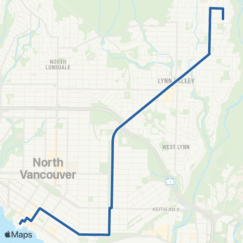TransLink Lynn Valley / Lonsdale Quay map