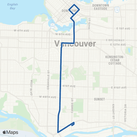 TransLink Downtown / Oak map