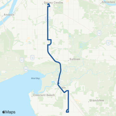 TransLink White Rock / King George Station Express map