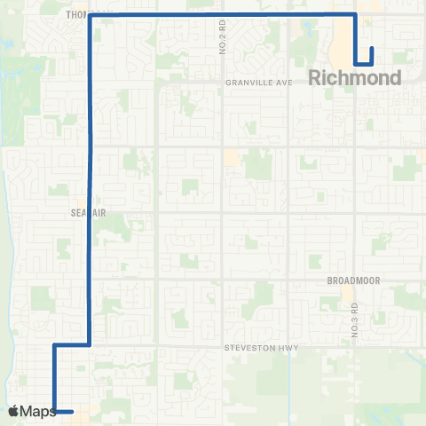 TransLink Richmond-Brighouse Station / One Road map