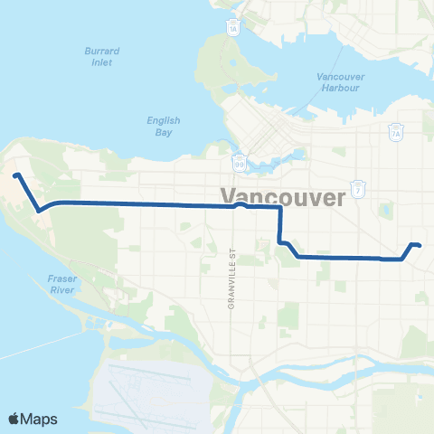 TransLink 29th Avenue Station / UBC map