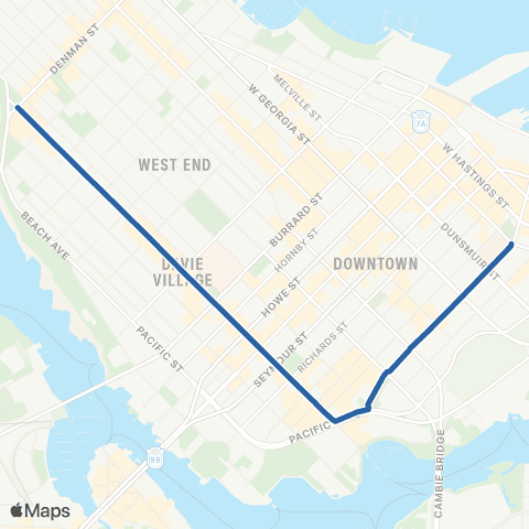TransLink Davie / Downtown map