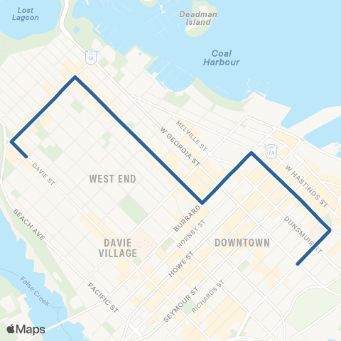TransLink Robson / Downtown map
