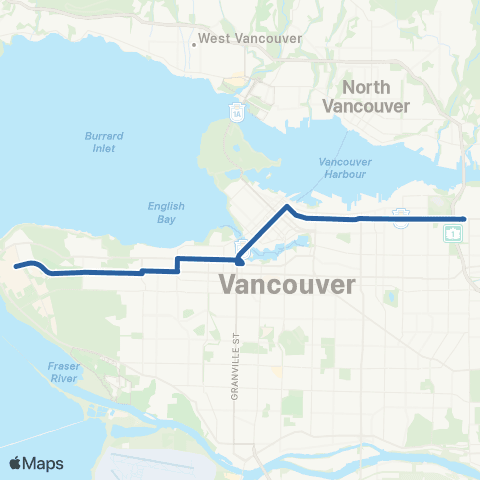 TransLink Hastings / UBC map