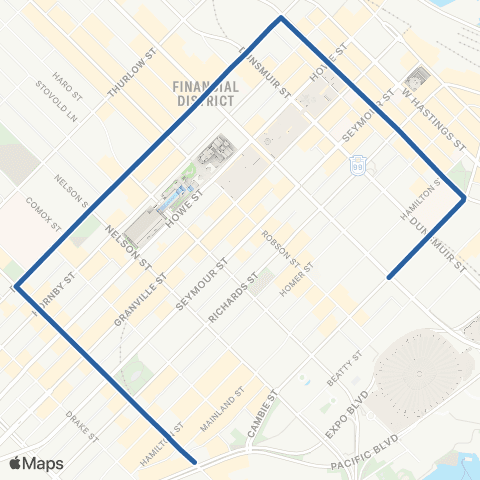 TransLink Downtown South Circulator map