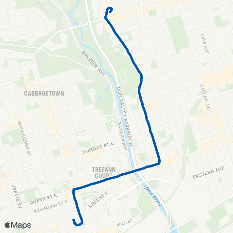 TTC Queen Replacement Bus map