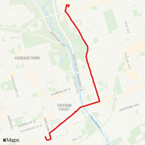 TTC King Replacement Bus map