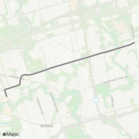 TTC Finch West map