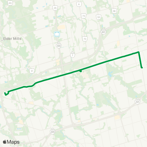 TTC Steeles West Express map
