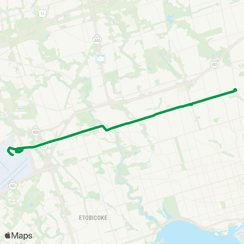 TTC Lawrence West Express map
