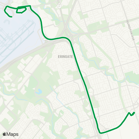 TTC Airport Express map