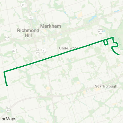 TTC Steeles East Express map