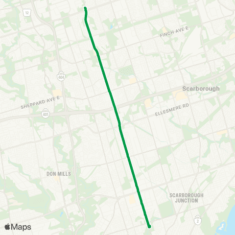TTC Warden Express map