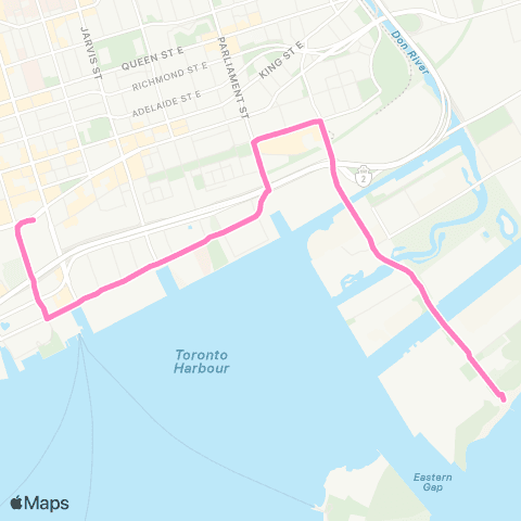 TTC Cherry Beach map